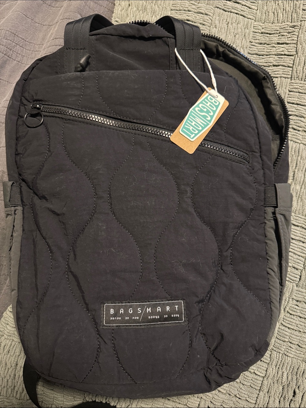 Women’s Quilted Black Backpack